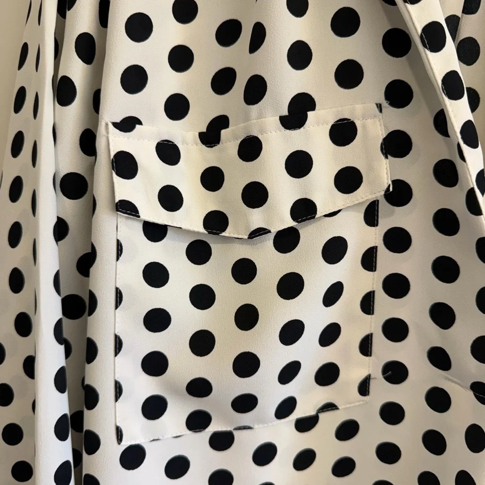 Ann Taylor Black and White Polka Dot Blouse - Picture 5 of 7